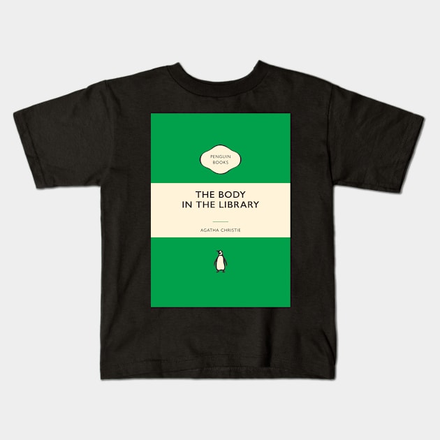 The Body in the Library Agatha Christie Penguin Book Cover Kids T-Shirt by Iconikit